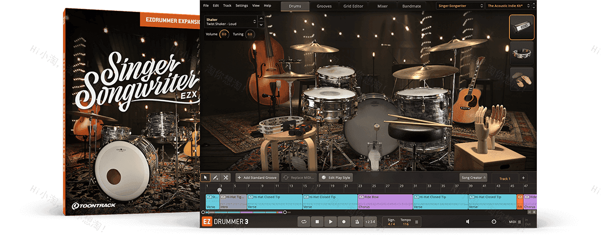 Singer Songwriter EZX For Mac 架子鼓声音库